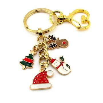 Yeni Yıl Yılbaşı Kardan Adam Şapka Çam Ağacı Charm Çanta Süsü Anahtarlık KY119