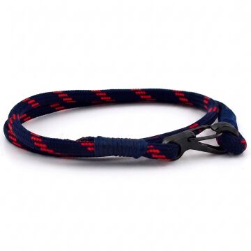 LACİVERT KIRMIZI PARACORD METAL KANCA SARMA ERKEK BİLEKLİK M011B
