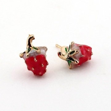 Solfera TASARIM MİNİ ÇİLEK STRAWBERRY YAZ KADIN KÜPE E554