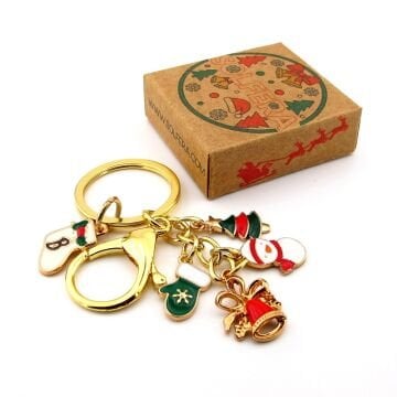 Yeni Yıl Yılbaşı Kardan Adam Çam Ağacı Çorap Charm Çanta Süsü Anahtarlık KY124