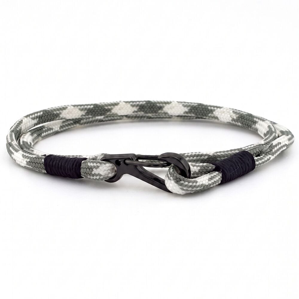 YEŞİL BEYAZ PARACORD METAL KANCA İKİ SIRA ERKEK BİLEKLİK M011G