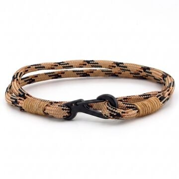 SÜTLÜ KAHVE PARACORD METAL KANCA İKİ SIRA ERKEK BİLEKLİK M011H
