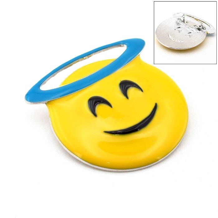 MELEK EMOJİ SMİLE BROŞ ROZET METAL AKSESUAR İĞNESİ RZ006