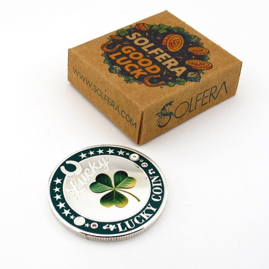 Dört Yapraklı Şans Yonca Fil 777 Bereket Sağlık Aşk Mutluluk Metal Para CP074