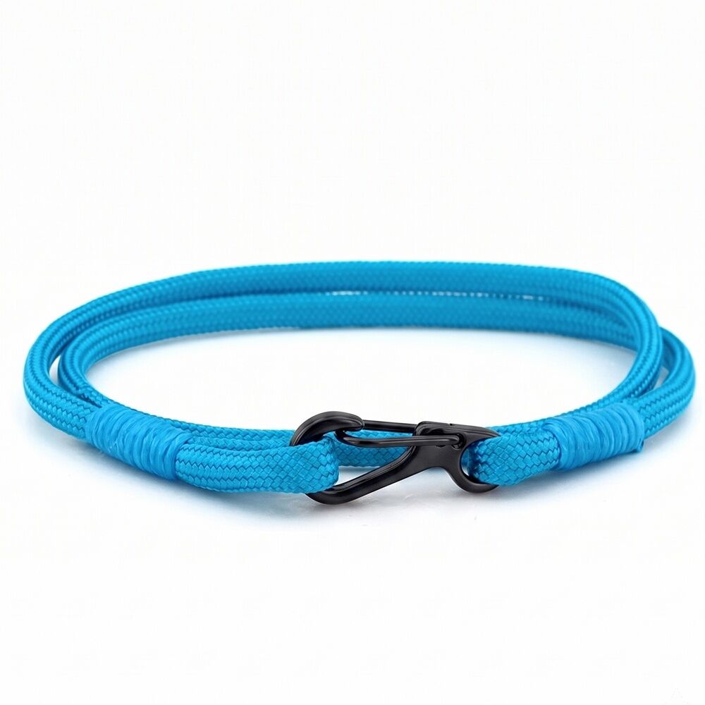 MAVİ PARACORD METAL KANCA İKİ SIRA SARMA ERKEK BİLEKLİK M011P