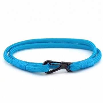 MAVİ PARACORD METAL KANCA İKİ SIRA SARMA ERKEK BİLEKLİK M011P