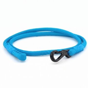MAVİ PARACORD METAL KANCA İKİ SIRA SARMA ERKEK BİLEKLİK M011P