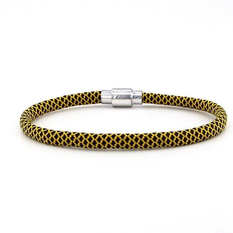 SARI SİYAH PARACORD İPLİ MIKNATISLI ERKEK BİLEKLİK M012B