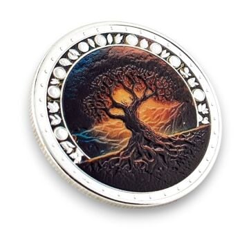 Hayat Ağacı YGG Drasil Yaşam İskandinav Mitolojik Hatıra Metal Şans Parası CP078