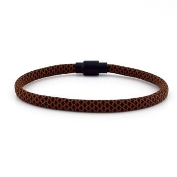 KAHVERENGİ SİYAH PARACORD İPLİ MIKNATISLI ERKEK BİLEKLİK M012F