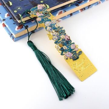 Claude Monet Nilüfer Çiçekleri Tablo Sanatsal Çiçekler Metal Ayraç Kitap Ayracı AY075