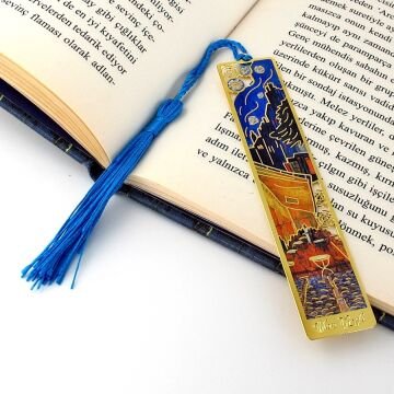 Vincent Van Gogh Kafe Terasta Gece Sanat Tablo Metal Ayraç Kitap Ayracı AY077