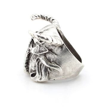 Viking Savaşçı İskandinav Boynuz Kasklı Pirinç Erkek Yüzük RG020