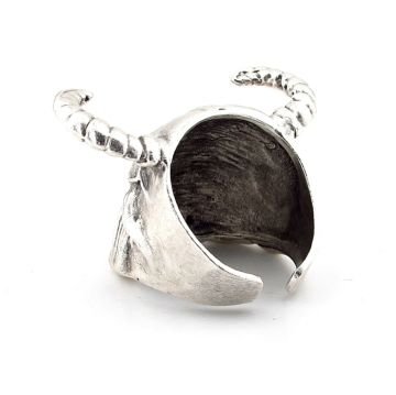 Viking Savaşçı İskandinav Boynuz Kasklı Pirinç Erkek Yüzük RG020