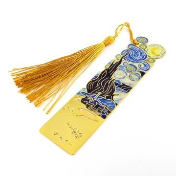 Vincent Van Gogh Yıldızlı Gece Starry Night Tablo Metal Ayraç Kitap Ayracı  AY085