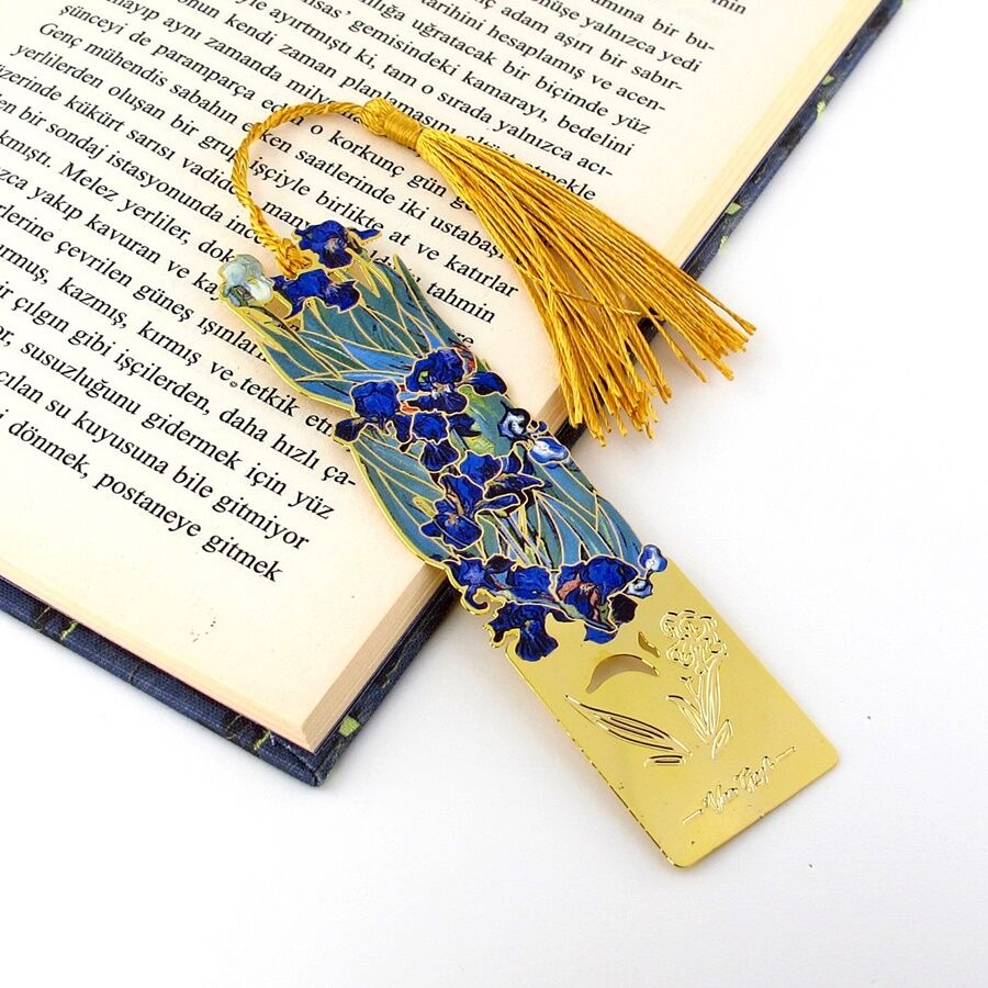 Vincent Van Gogh Süsenler Irises Tablo Metal Ayraç Kitap Ayracı  AY086