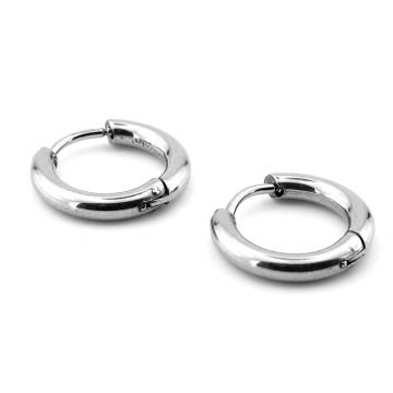 Yuvarlak Hatlı Çelik Halka 16mm Çap Uniseks Kadın Erkek Halka Küpe ER149