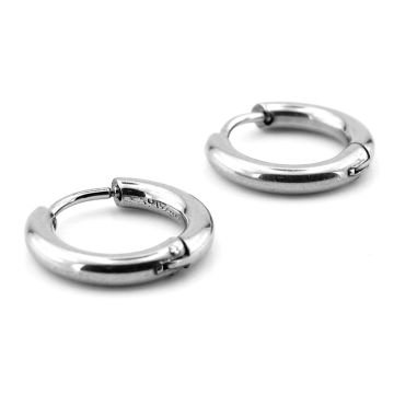 Yuvarlak Hatlı Çelik Halka 16mm Çap Uniseks Kadın Erkek Halka Küpe ER149
