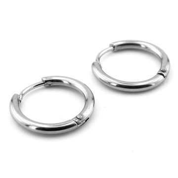 Yuvarlak Stil Çelik Halka 15mm Çap Uniseks Kadın Erkek Halka Küpe ER150