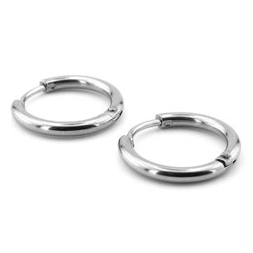 Yuvarlak Stil Çelik Halka 15mm Çap Uniseks Kadın Erkek Halka Küpe ER150