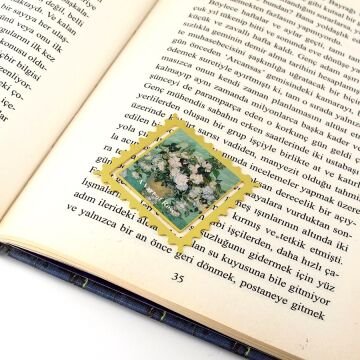 Vincent  Van Gogh Güller Roses Tablo Pul Tarzı Metal Ayraç  Kitap Ayracı AY091