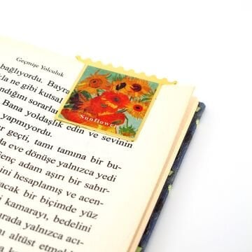 Vincent Van Gogh Ayçiçekleri Sunflowers Pul Tarzı Metal Ayraç Kitap Ayracı AY092
