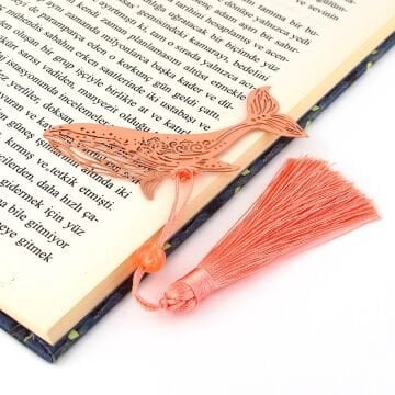 Balina Motifli Okyanus Rose Bookmark Metal Ayraç Kitap Ayracı AY094