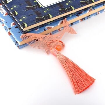 Balina Motifli Okyanus Rose Bookmark Metal Ayraç Kitap Ayracı AY094