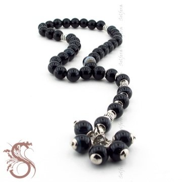 ENDER SİYAH AKİK DOĞAL TAŞ TESBİH TS179