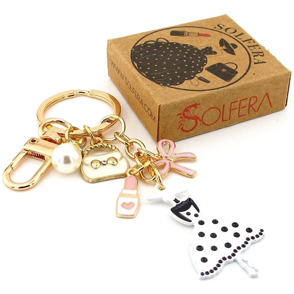 Moda İkonu İnfluencer Makyaj Pembeı Ruj Elbise Çanta Süsü Charm Anahtarlık KY134