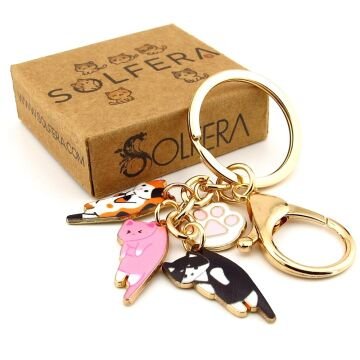 Yavru Kediler Pati Sallantılı Çanta Süsü Charm Metal Anahtarlık  KY142