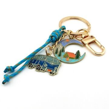 Kampçı Minibüs Seyahat Ay Gezi Doğa Çanta Süsü Charm Metal Anahtarlık KY148