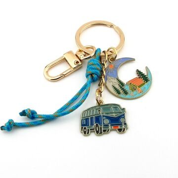 Kampçı Minibüs Seyahat Ay Gezi Doğa Çanta Süsü Charm Metal Anahtarlık KY148