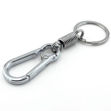 Gümüş Renk Metal Yaylı Kanca Outdoor Karabiner Anahtarlık KY153