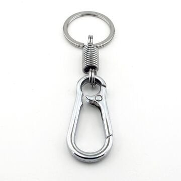 Gümüş Renk Metal Yaylı Kanca Outdoor Karabiner Anahtarlık KY153