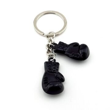 Çift Boks Eldiveni Boksör Spor Siyah Renk Metal Anahtarlık KY156