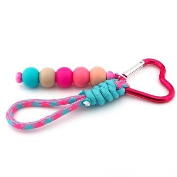 Pamuk Şeker Kalp Klipsli El Yapımı Pembe Mavi Top Charmlı Çanta Süsü KY166