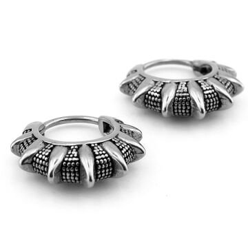 Punk Gotik Dikenli Tasarım Paslanmaz Çelik Unisex Halka Erkek Küpe ER217