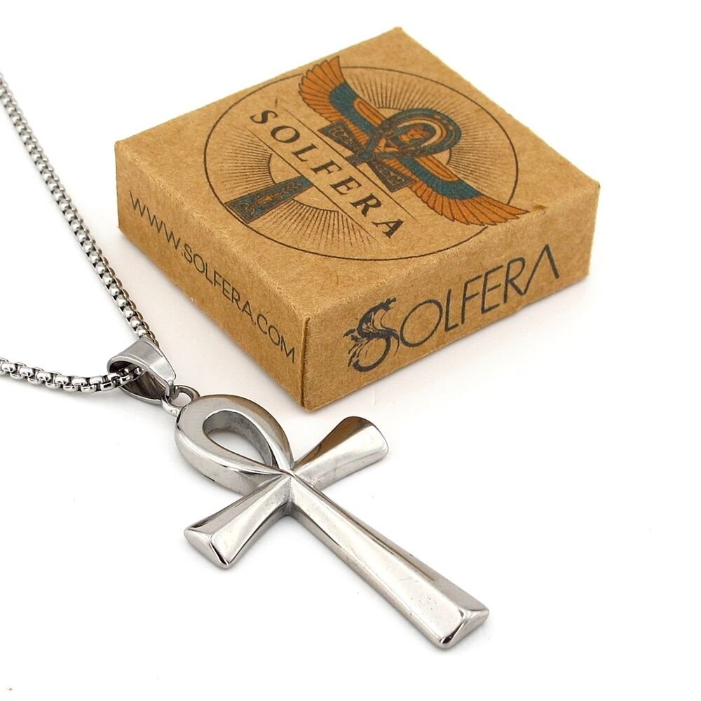 Ankh Antik Mısır Yaşam Sembol Paslanmaz Titanyum Çelik Erkek Kolye Q1004