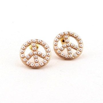 İNCİ TASARIM PEACE BARIŞ SEMBOL BAYAN KÜPE E342