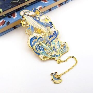 Balina Okyanus Resif Pastel Sanatsal Bookmark Metal Ayraç Kitap Ayracı AY096