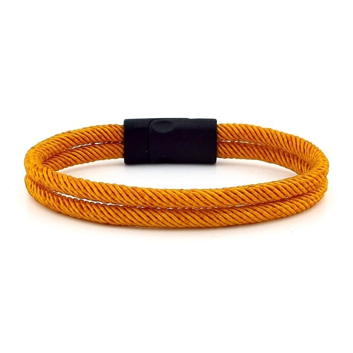 HARDAL SARI İKİ SIRALI METAL MIKNATISLI ERKEK BİLEKLİK M013B