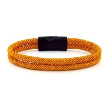 HARDAL SARI İKİ SIRALI METAL MIKNATISLI ERKEK BİLEKLİK M013B