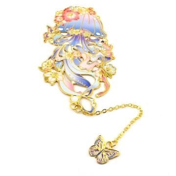 Denizanası Okyanus Pastel Sanatsal Bookmark Metal Ayraç Kitap Ayracı AY097