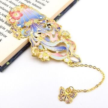 Denizanası Okyanus Pastel Sanatsal Bookmark Metal Ayraç Kitap Ayracı AY097