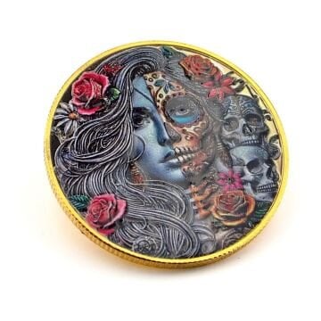 Ebedi Güzellik Yaşam Ve Ölüm Kabartma Coin Anı Sarı Metal Hatıra Şans Parası CP083