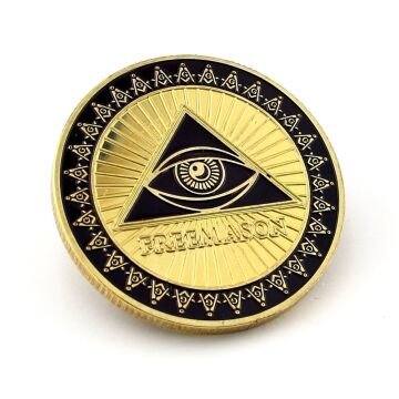 Mason Pergel Gönye Erdem Kardeşlik Coin Anı Metal Hatıra Şans Parası CP085