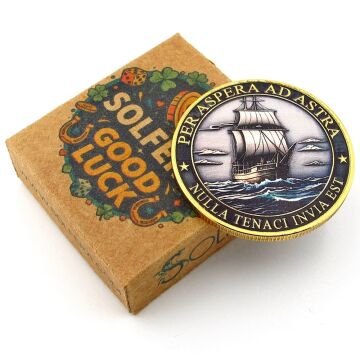 Gemici Denizci Çapa Yelkenli Gemi Şans Bronz Metal Hatıra Parası CP089