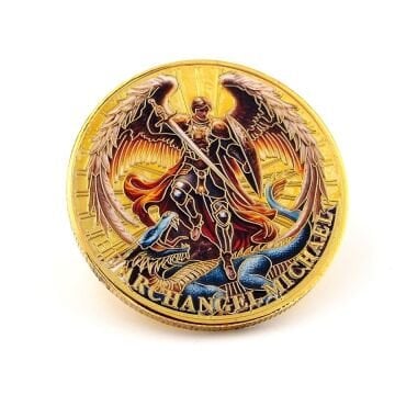 Archangel Micheal Başmelek Mikail Psalm 91:10-11 Şans Coin Metal Para CP092