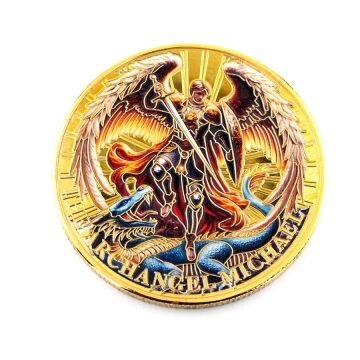 Archangel Micheal Başmelek Mikail Psalm 91:10-11 Şans Coin Metal Para CP092